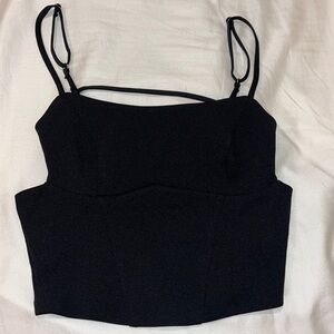 Corset style top with open back